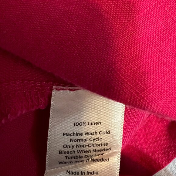 Talbots Women's Top Button Down Shirt Pink Linen Size 12P Long Sleeve - Picture 4 of 9